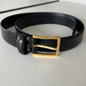 Anderson’s Croc-effect Leather Belt - Black